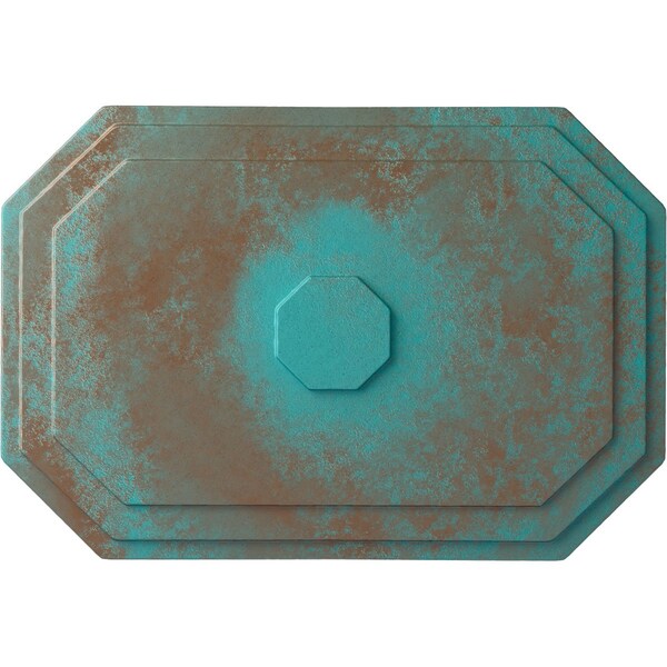 Ekena Millwork Felix Ceiling Medallion, Hand-Painted Copper Green Patina, 25 1/4"W x 17 1/4"H x 1 3/4"P CM25FECGS - main